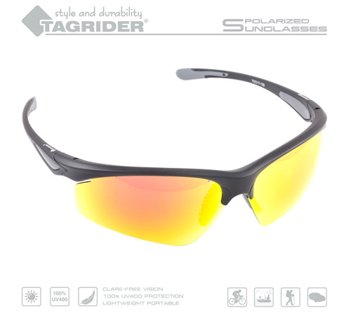 Очки поляризационные Tagrider N15-45 GOLD RED MIRROR в чехле