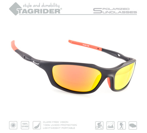Очки поляризационные Tagrider N07-45 GOLD RED MIRROR в чехле