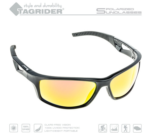 Очки поляризационные Tagrider N18-45 Gold Red Mirror  в чехле