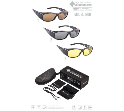 Очки поляризационные Tagrider N06-1 BROWN в чехле