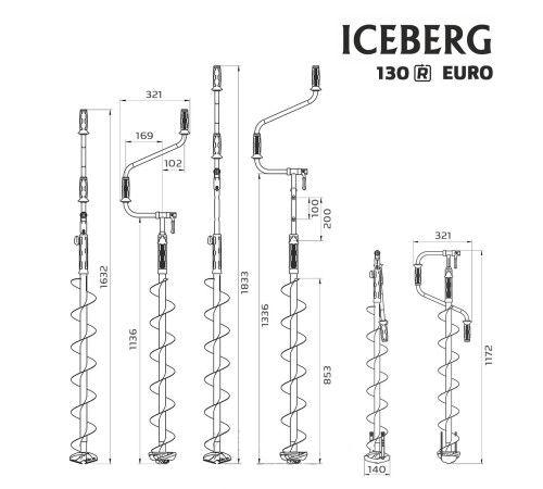 Ледобур двуручный Тонар Iceberg-Euro 130R - 1300 v3.0