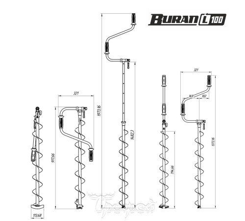 Ледобур двуручный Тонар Buran 100L (левое вращение)