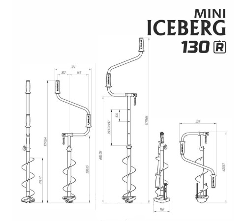 Ледобур двуручный Тонар Iceberg-Mini 130 (R) v3.0