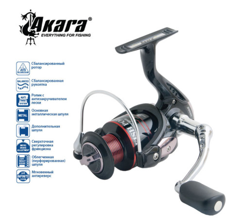 Безынерционная катушка Akara Fish Point FPF2000. 4 ш.п. + 1 р.п.