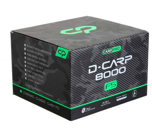 Катушка безынерционная с байтраннером Carp Pro D-Carp 8000FS
