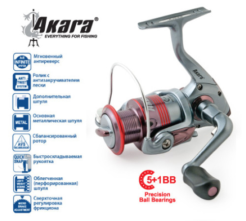 Катушка безынерционная Akara Galeon FG 3000A. 5 ш.п. + 1 р.п.