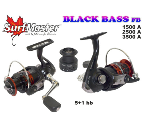 Безынерционная катушка Surf Master Black Bass 1500A FD