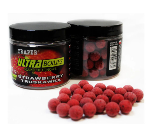 Бойлы Traper Ultra Boilies Truskawka 12mm (клубника, 100г)