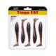 Силиконовые приманки Lucky John Pro Series TIOGA FAT 3.9in PA03, 5шт, виброхвост