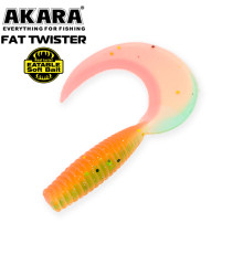 Силиконовые приманки Akara Eatable Fat Twister 60 мм, цвет #L10, 6 шт.