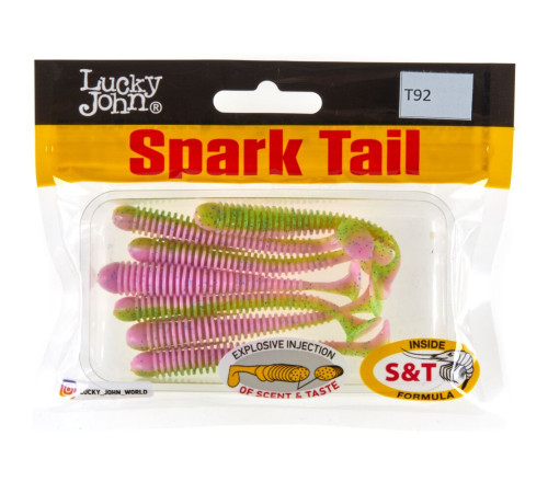 Силиконовые приманки Lucky John Pro Series Spark Tail 3,0in T92, 7шт, виброхвост