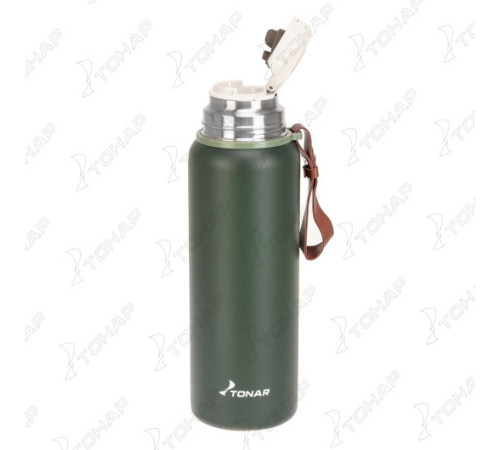 Термос (T-KD-7030-0.9) 900ML хаки (пробка-ситечко, крышка-кружка, ремешок) TONAR