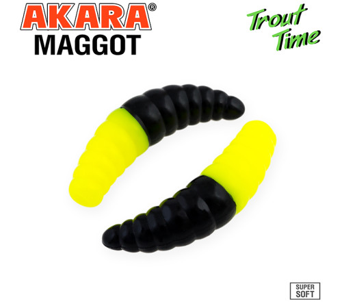 Силиконовые приманки Akara Trout Time MAGGOT 1.6 Cheese, форелевая, 40,6 мм, цвет #419, 10 шт.