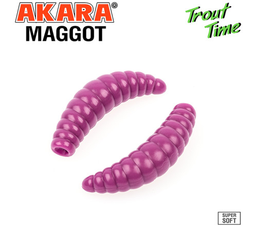 Силиконовые приманки Akara Trout Time MAGGOT 1.3 Cheese, форелевая, 33 мм, цвет #459, 12 шт.
