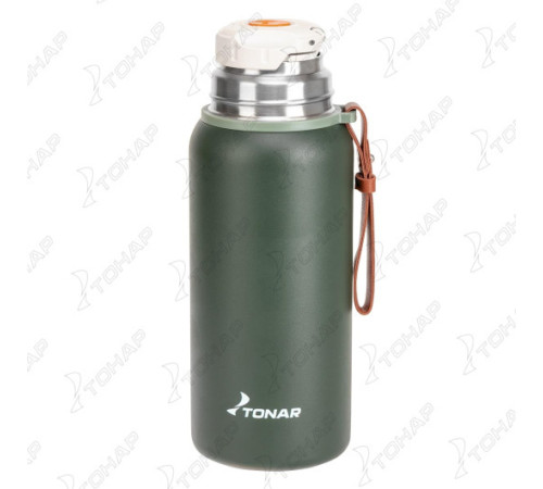 Термос (T-KD-7030-0.7) 700ML хаки (пробка-ситечко, крышка-кружка, ремешок) TONAR