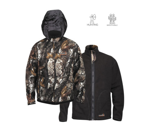 Куртка двухстороняя Norfin HUNTING TRUNDER STAIDNESS/BLACK, размер S