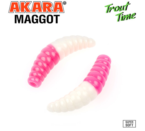 Силиконовые приманки Akara Trout Time MAGGOT 1.6 Shrimp, форелевая, 40,6 мм, цвет #451, 10 шт.