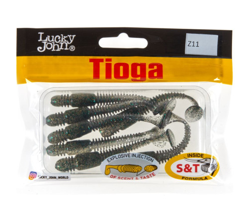 Силиконовые приманки Lucky John Pro Series TIOGA 2.9in Z11, 7шт, виброхвост
