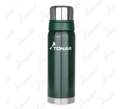 Термос (HS.TM-056-G) 750ML с ситечком зеленый (2 крышки-кружки) TONAR