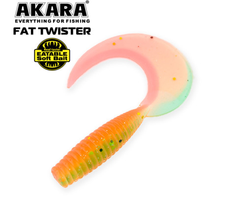 Силиконовые приманки Akara Eatable Fat Twister 70 мм, цвет #L10, 5 шт.