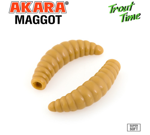 Силиконовые приманки Akara Trout Time MAGGOT 1.6 Shrimp, форелевая, 40,6 мм, цвет #445, 10 шт.