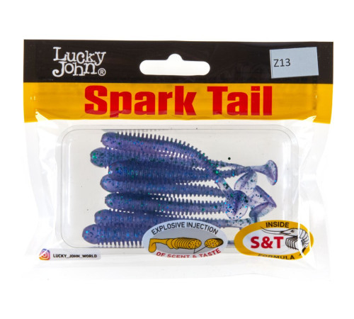 Силиконовые приманки Lucky John Pro Series Spark Tail 3,0in Z13, 7шт, виброхвост