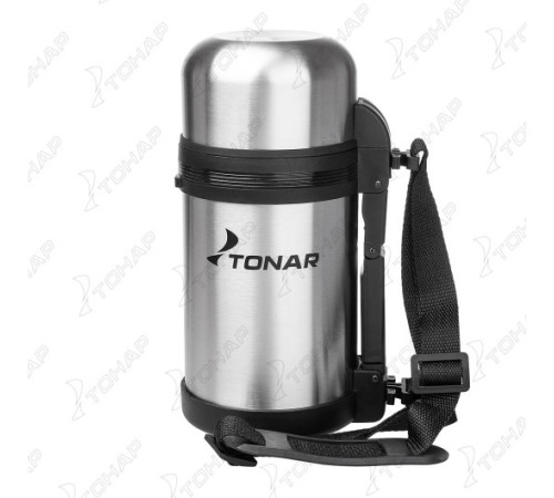 Термос TONAR 1000ML HS.TM-010  (дополн.пласт.чашка, скл.ручка, ремень)