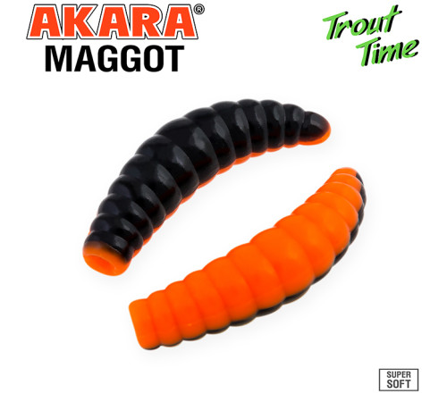Силиконовые приманки Akara Trout Time MAGGOT 1.6 Cheese, форелевая, 40,6 мм, цвет #448, 10 шт.