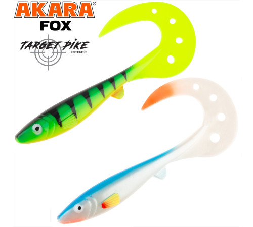 Силиконовые приманки Akara Fox Target Pike 190 мм,  цвет #1, 2 шт.