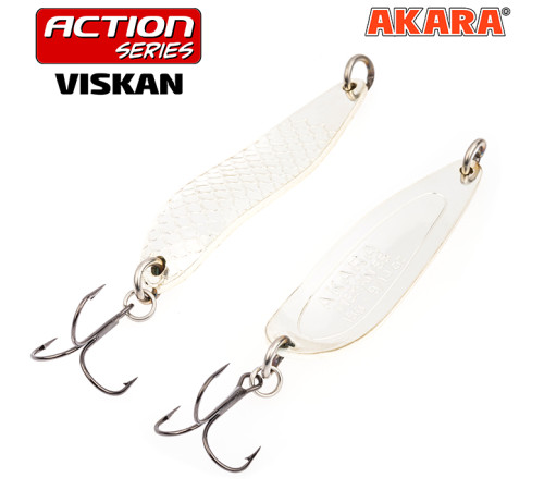 Блесна колеблющаяся Akara Action Series Viskan 80 (21 гр) цвет Sil