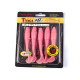 Силиконовые приманки Lucky John Pro Series TIOGA FAT 3.9in F05, 5шт, виброхвост