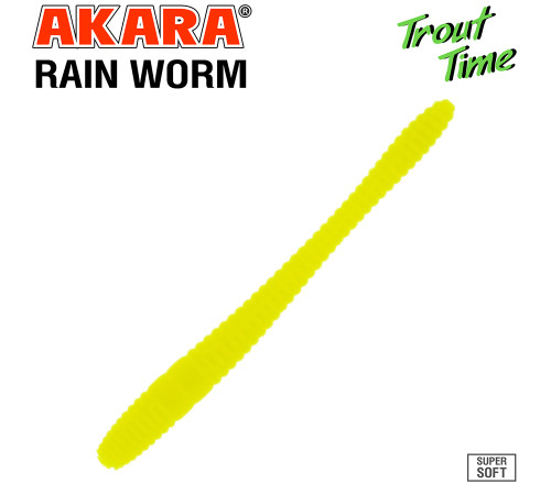 Силиконовые приманки Akara Trout Time Rain-Worm 2.5 Cheese, форелевая, 63,5 мм, цвет #04Y, 10 шт.