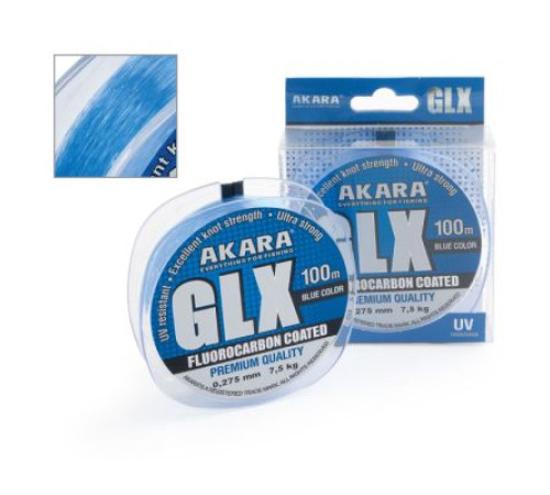 Леска Akara GLX Premium Blue (100м), 0,22мм
