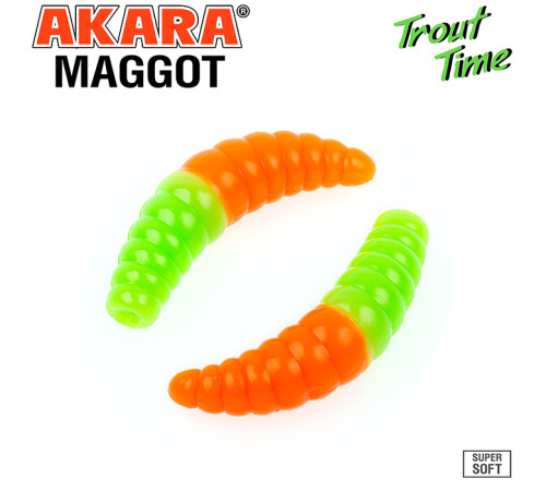 Силиконовые приманки Akara Trout Time MAGGOT 1.6 Shrimp, форелевая, 40,6 мм, цвет #454, 10 шт.