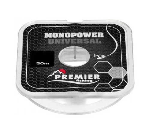 Леска PREMIER fishing MONOPOWER UNIVERSAL Clear Nylon (30м), 0,1мм