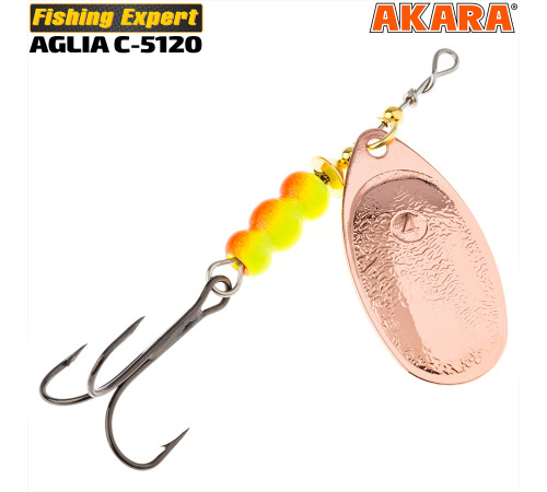 Блесна вертушка Akara Aglia C-5120 (15 гр) цвет Cu/Yl-Or