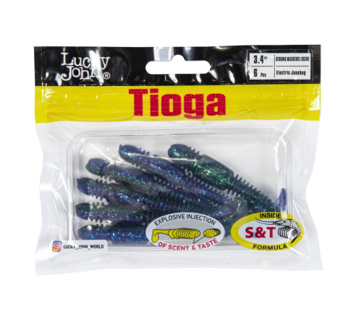 Силиконовые приманки Lucky John Pro Series TIOGA 3.4in Z13, 6шт, виброхвост