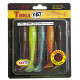 Силиконовые приманки Lucky John Pro Series TIOGA FAT 3.9in MIX1, 5шт, виброхвост