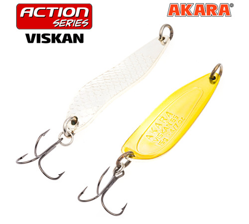 Блесна колеблющаяся Akara Action Series Viskan 65 (15 гр) цвет Sil/Go