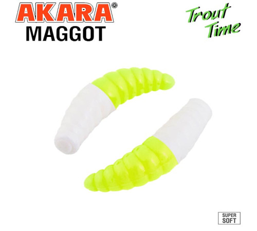 Силиконовые приманки Akara Trout Time MAGGOT 1.6 Shrimp, форелевая, 40,6 мм, цвет #16R, 10 шт.
