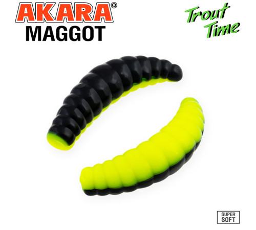 Силиконовые приманки Akara Trout Time MAGGOT 1.6 Cheese, форелевая, 40,6 мм, цвет #412, 10 шт.