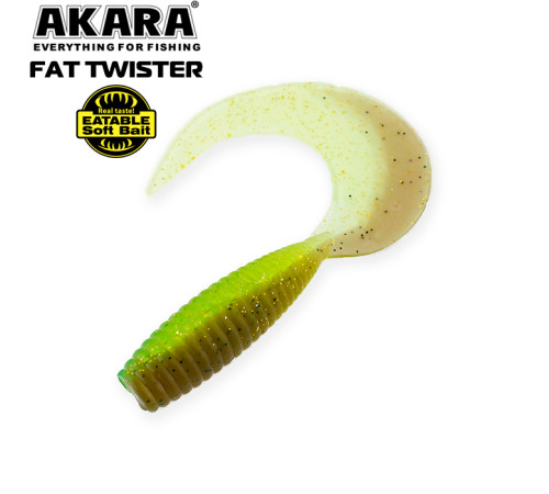 Силиконовые приманки Akara Eatable Fat Twister 45 мм, цвет #L8, 8 шт.