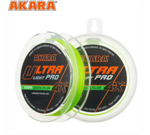 Плетёный шнур Akara Ultra Light PRO Green (150м), 0,08мм