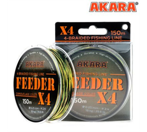 Плетёный шнур Akara Feeder X-4 (150м), 0,14мм