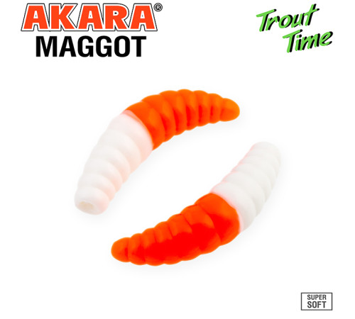 Силиконовые приманки Akara Trout Time MAGGOT 1.6 Cheese, форелевая, 40,6 мм, цвет #436, 10 шт.