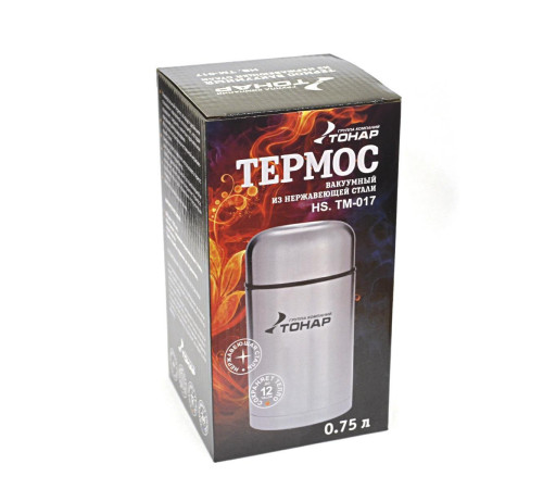 Термос TONAR 750ML HS.TM-017  (широкое горло, чехол)
