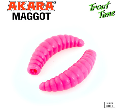 Силиконовые приманки Akara Trout Time MAGGOT 1.6 Shrimp, форелевая, 40,6 мм, цвет #420, 10 шт.