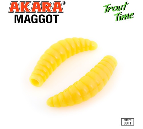 Силиконовые приманки Akara Trout Time MAGGOT 1.6 Cheese, форелевая, 40,6 мм, цвет #446, 10 шт.