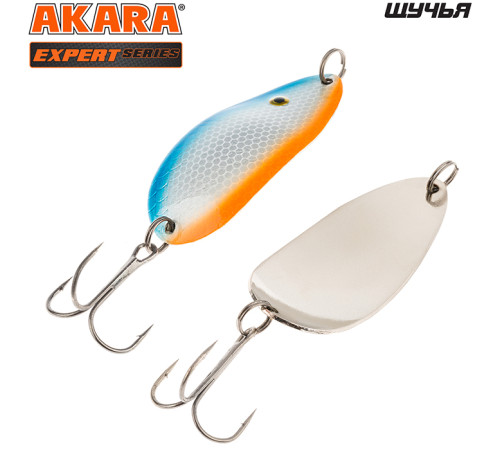 Блесна колеблющаяся Akara Expert Щучья 65 (12 гр) цвет 1/Sil