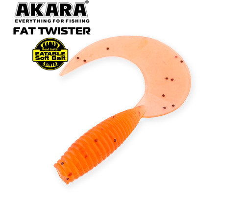 Силиконовые приманки Akara Eatable Fat Twister 60 мм, цвет #417, 6 шт.